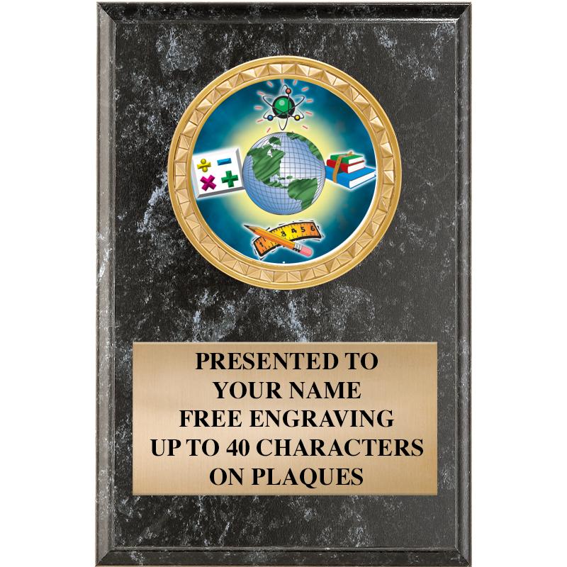 4" X 6" BLK MBL INSERT PLQ