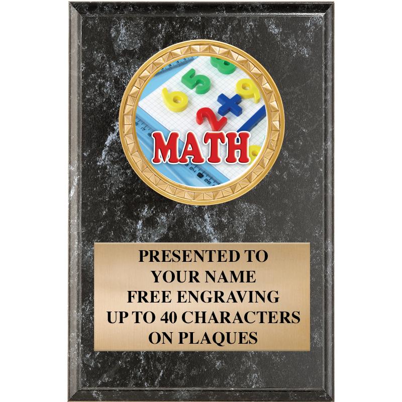 4" X 6" BLK MBL INSERT PLQ