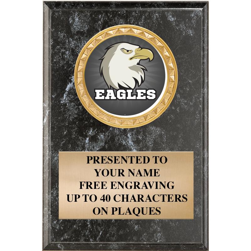 4" X 6" BLK MBL INSERT PLQ