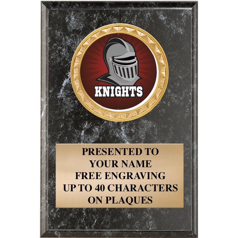 4" X 6" BLK MBL INSERT PLQ