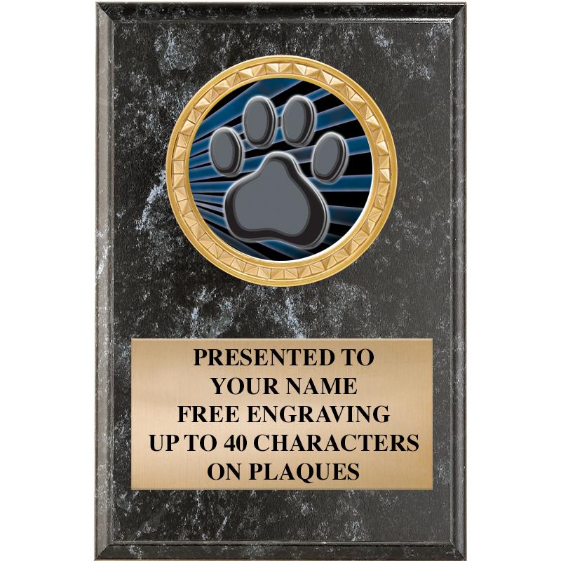 4" X 6" BLK MBL INSERT PLQ