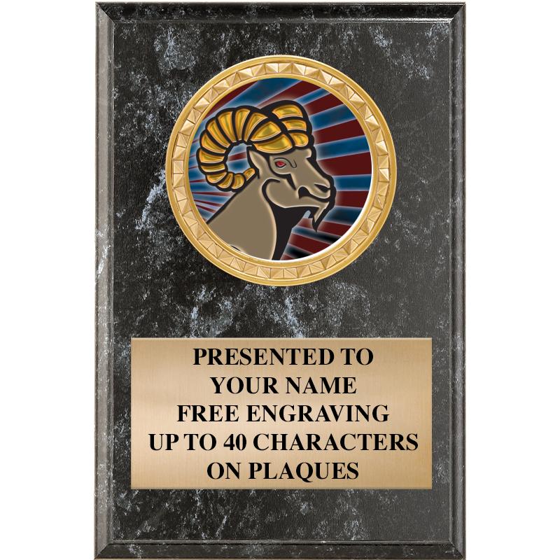 4" X 6" BLK MBL INSERT PLQ