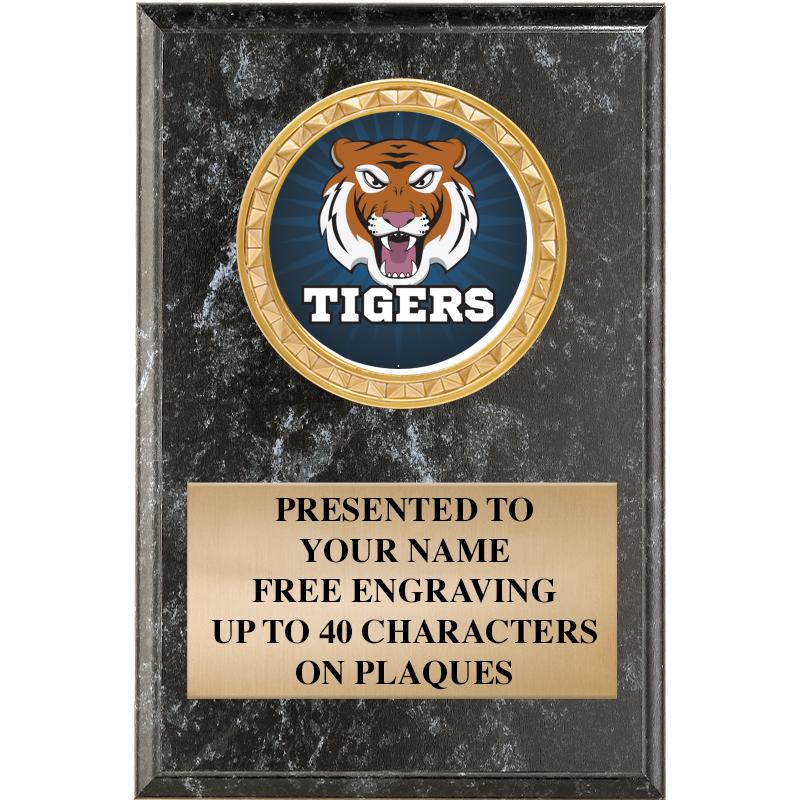 4" X 6" BLK MBL INSERT PLQ