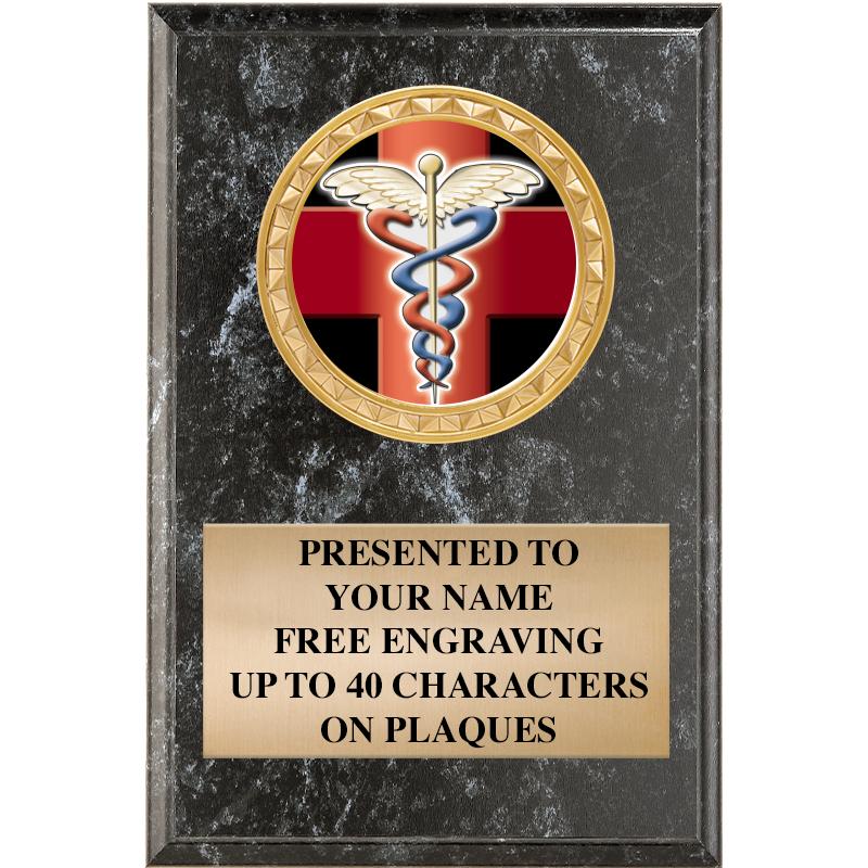 4" X 6" BLK MBL INSERT PLQ