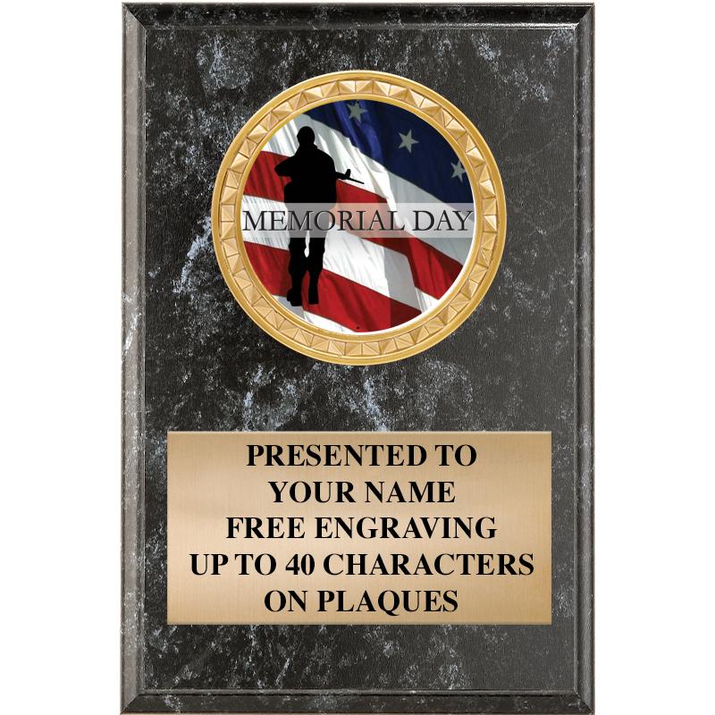 4" X 6" BLK MBL INSERT PLQ