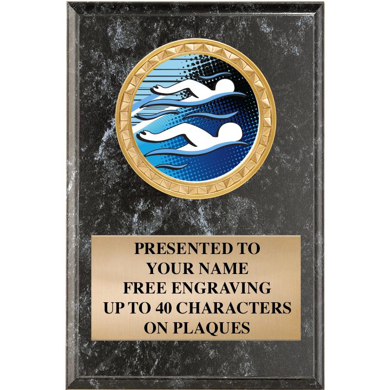 4" X 6" BLK MBL INSERT PLQ