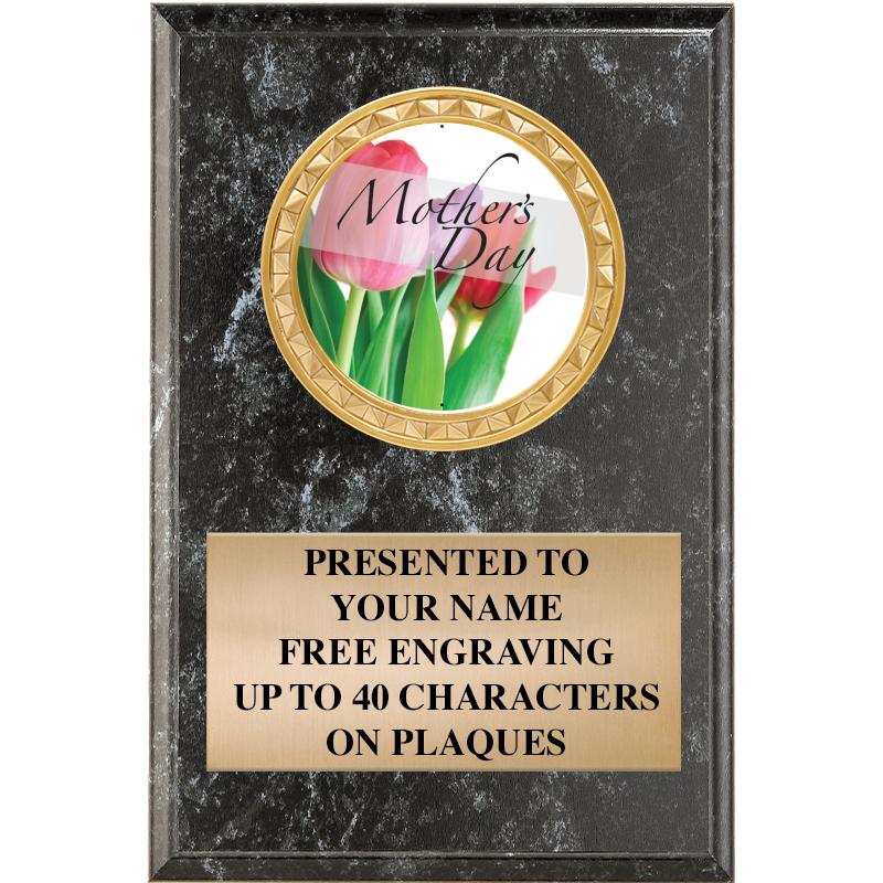 4" X 6" BLK MBL INSERT PLQ