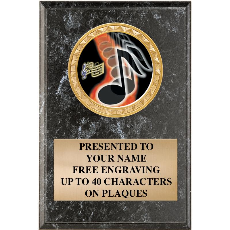 4" X 6" BLK MBL INSERT PLQ