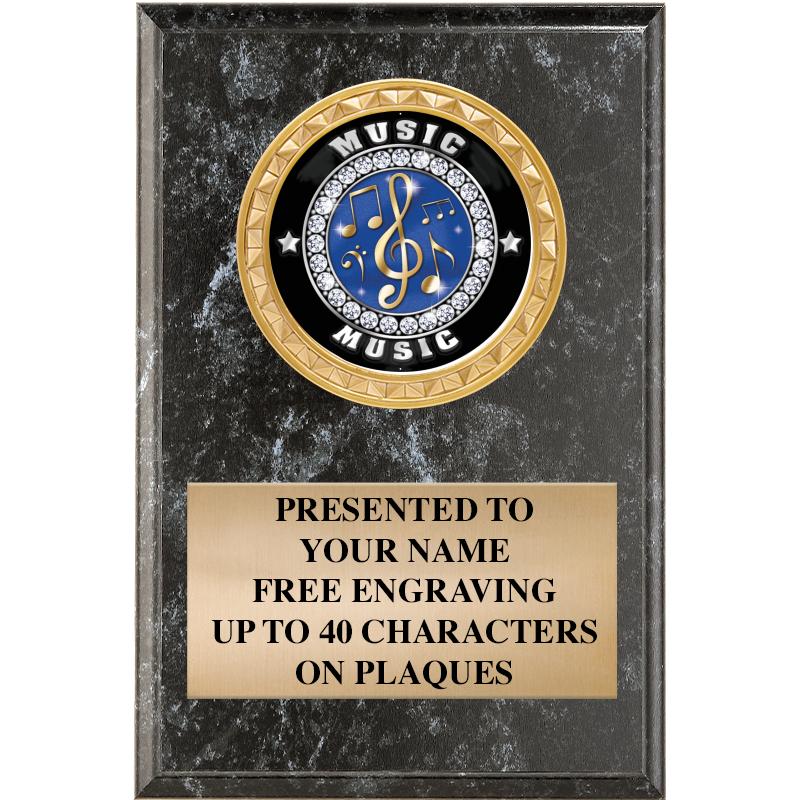 4" X 6" BLK MBL INSERT PLQ