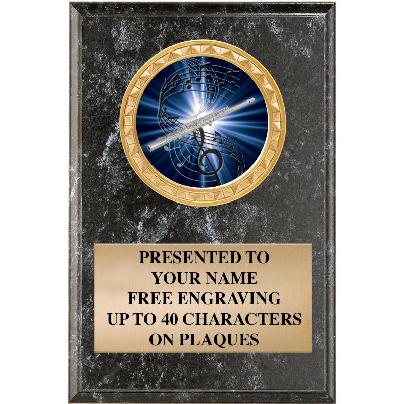 4" X 6" BLK MBL INSERT PLQ