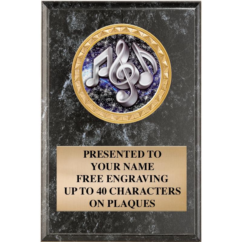 4" X 6" BLK MBL INSERT PLQ