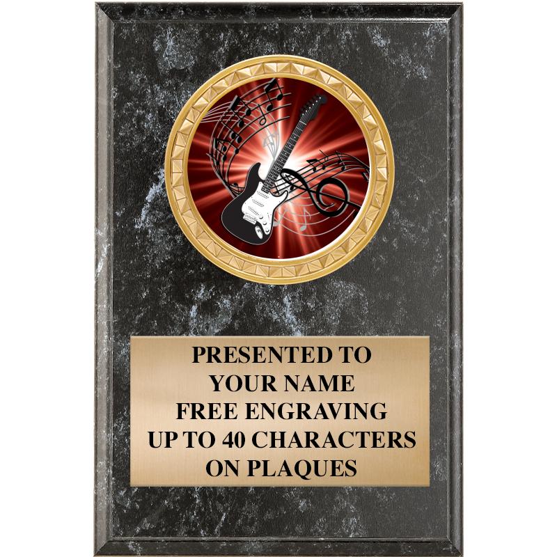 4" X 6" BLK MBL INSERT PLQ