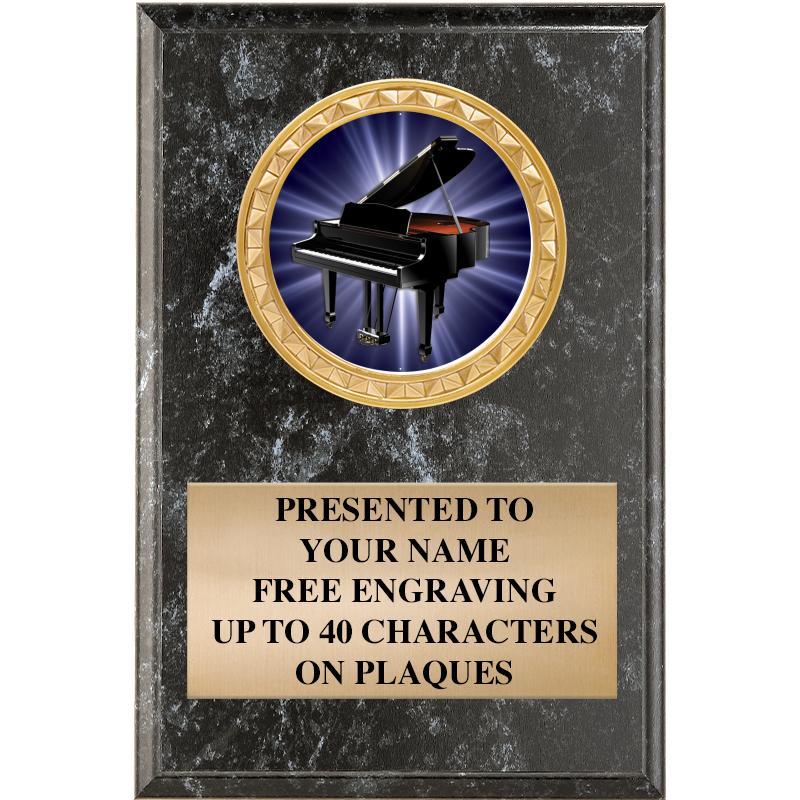 4" X 6" BLK MBL INSERT PLQ