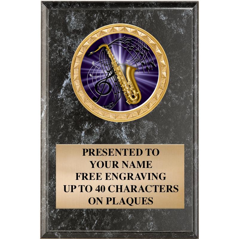 4" X 6" BLK MBL INSERT PLQ