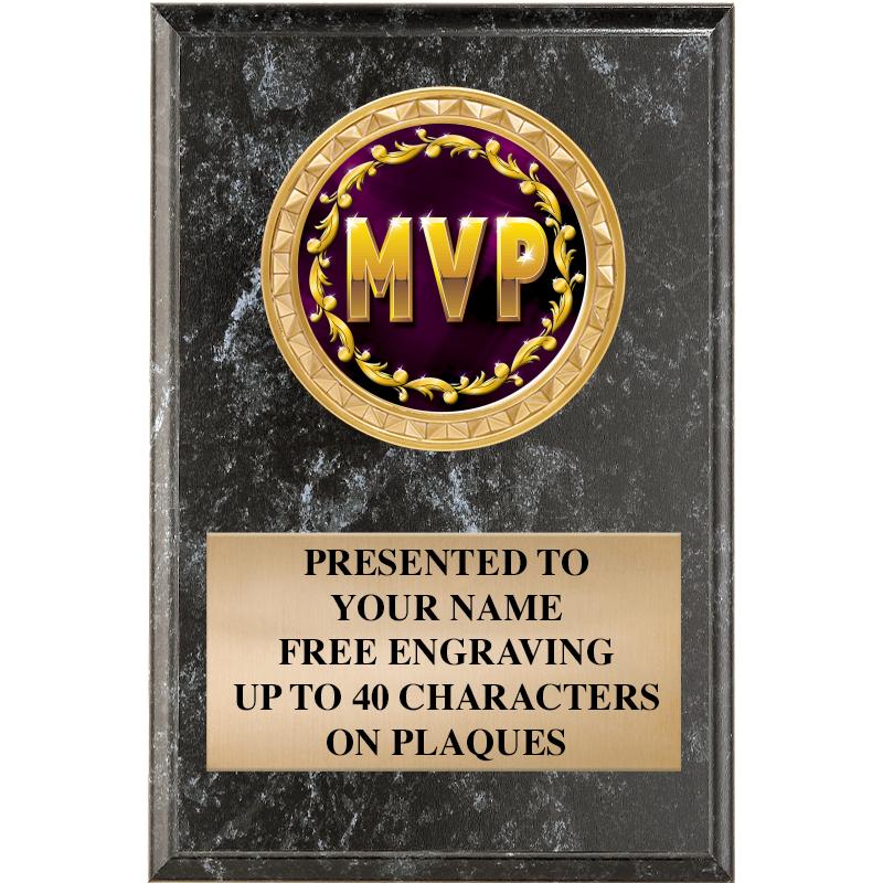 4" X 6" BLK MBL INSERT PLQ