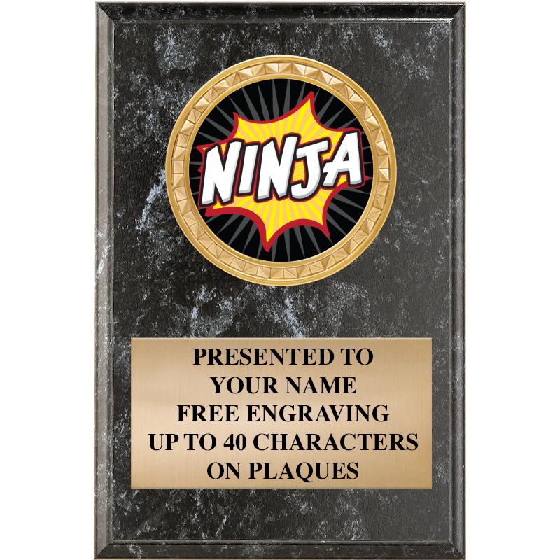 4" X 6" BLK MBL INSERT PLQ