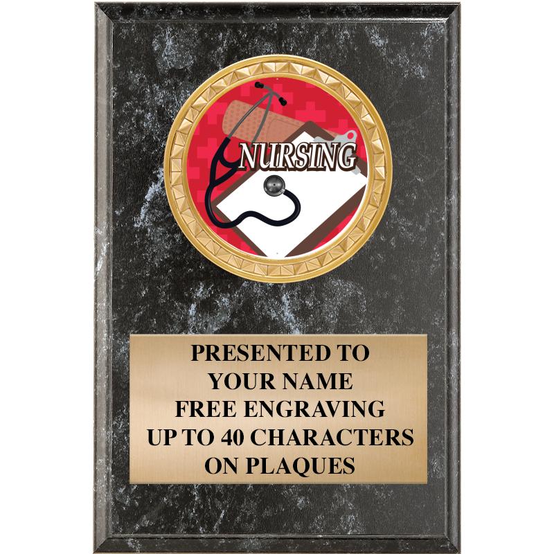 4" X 6" BLK MBL INSERT PLQ