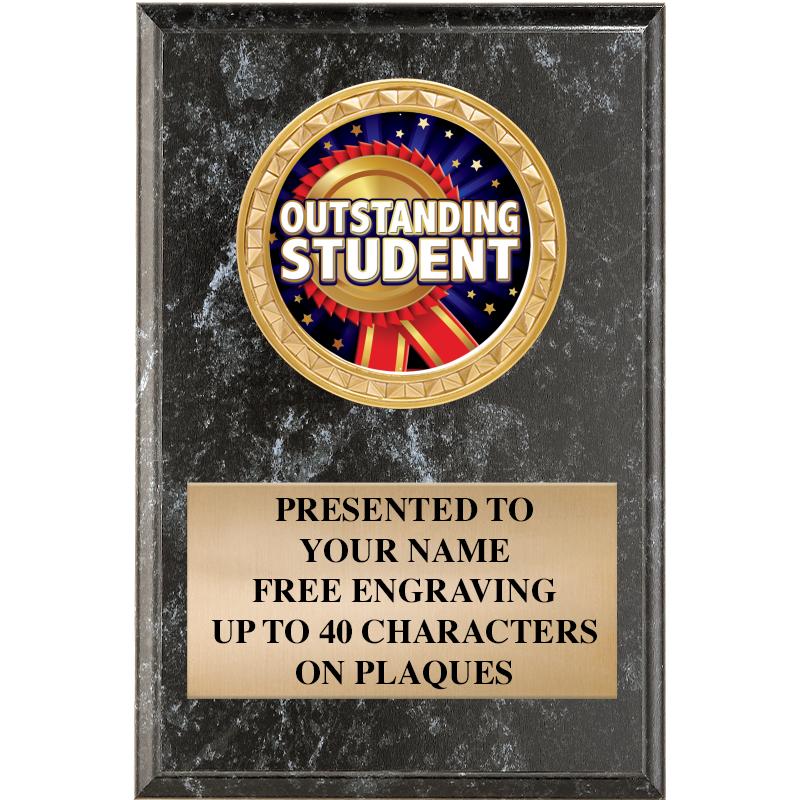 4" X 6" BLK MBL INSERT PLQ