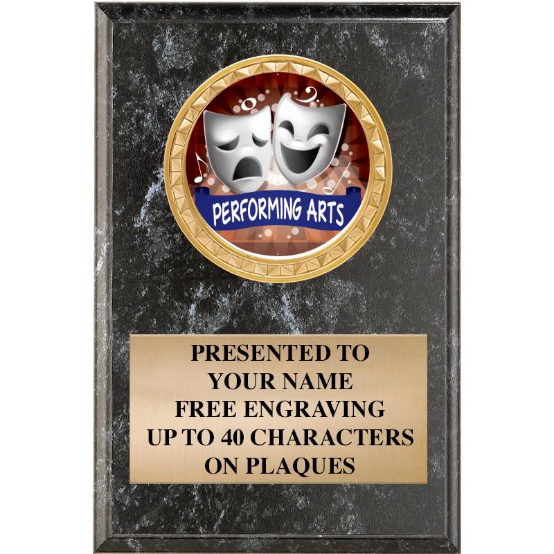 4" X 6" BLK MBL INSERT PLQ