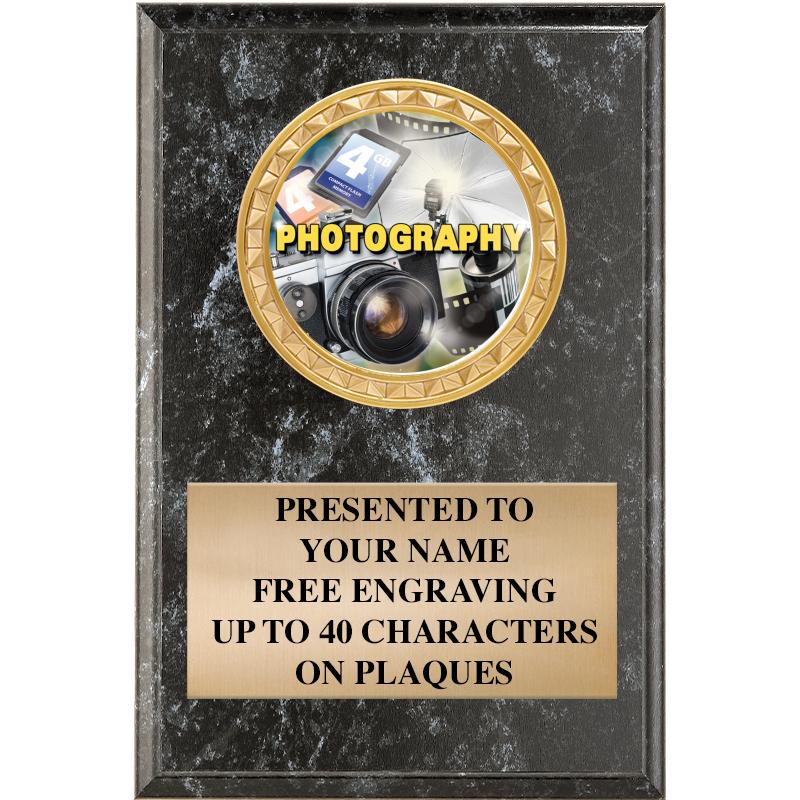 4" X 6" BLK MBL INSERT PLQ