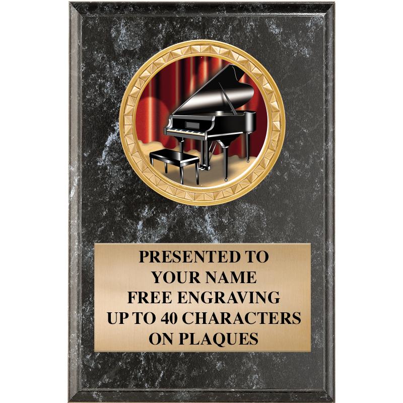 4" X 6" BLK MBL INSERT PLQ