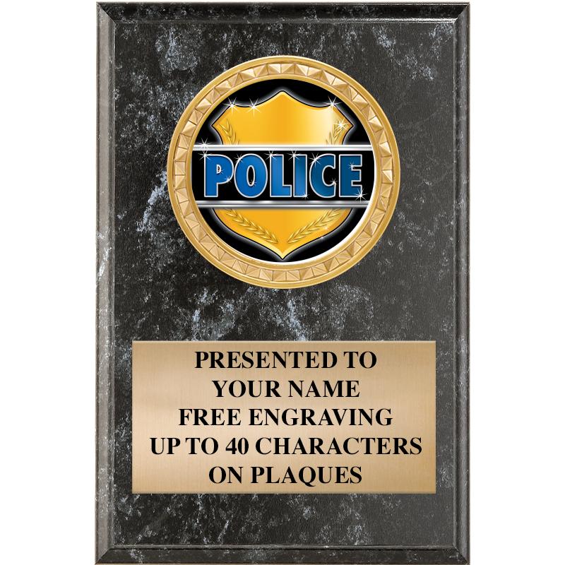 4" X 6" BLK MBL INSERT PLQ