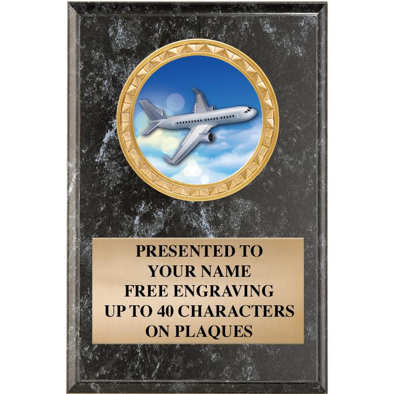 4" X 6" BLK MBL INSERT PLQ