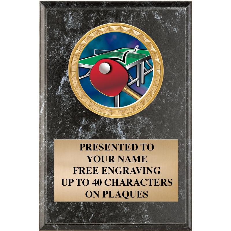 4" X 6" BLK MBL INSERT PLQ