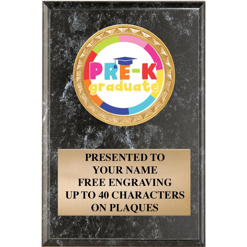 4" X 6" BLK MBL INSERT PLQ