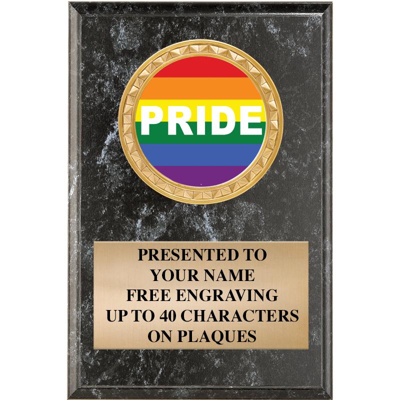 4" X 6" BLK MBL INSERT PLQ