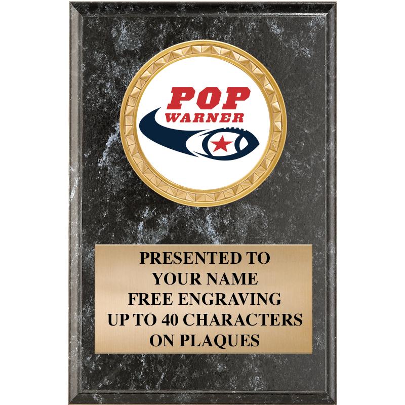 4" X 6" BLK MBL INSERT PLQ