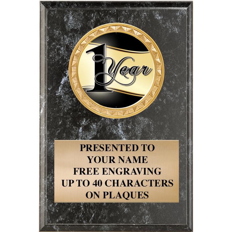 4" X 6" BLK MBL INSERT PLQ