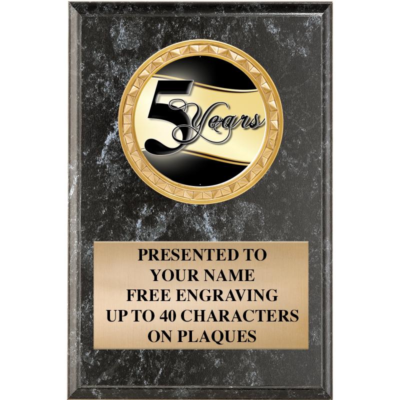 4" X 6" BLK MBL INSERT PLQ