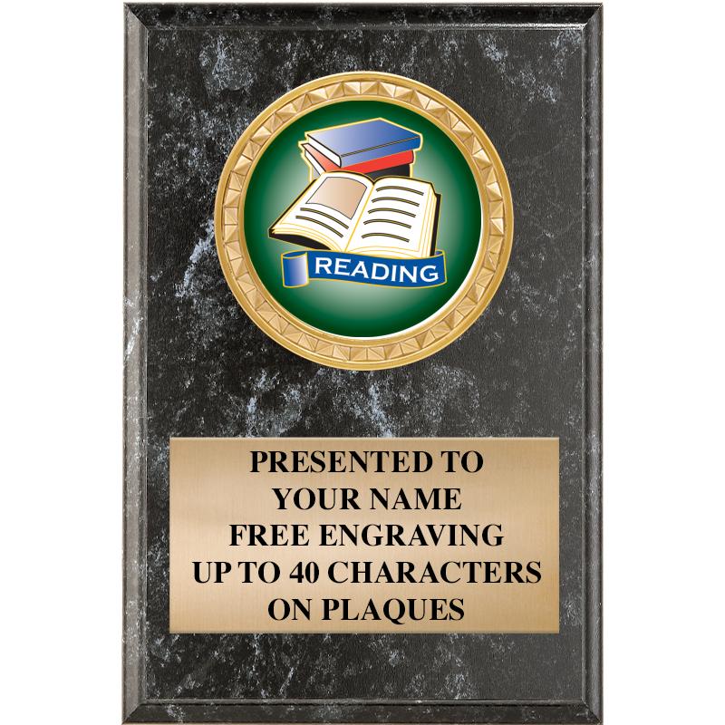 4" X 6" BLK MBL INSERT PLQ