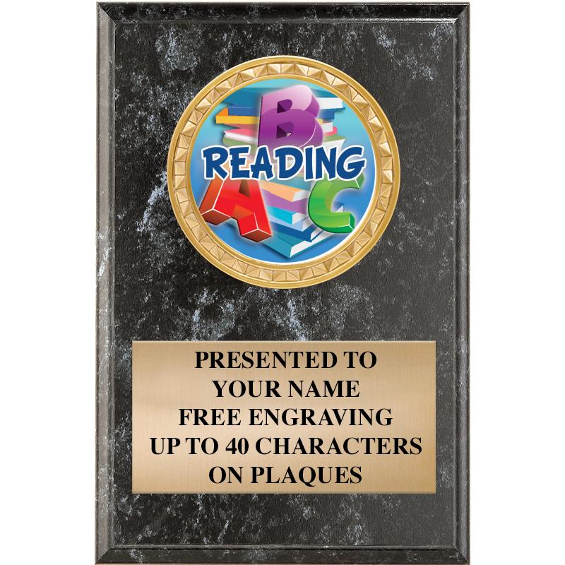 4" X 6" BLK MBL INSERT PLQ