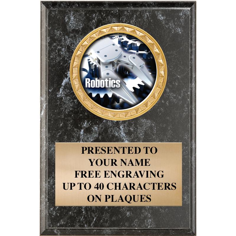 4" X 6" BLK MBL INSERT PLQ