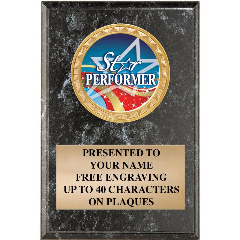 4" X 6" BLK MBL INSERT PLQ