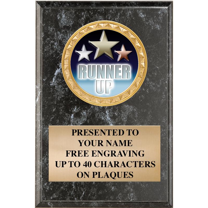 4" X 6" BLK MBL INSERT PLQ