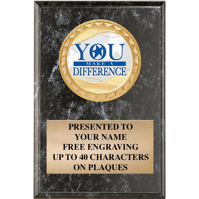 4" X 6" BLK MBL INSERT PLQ