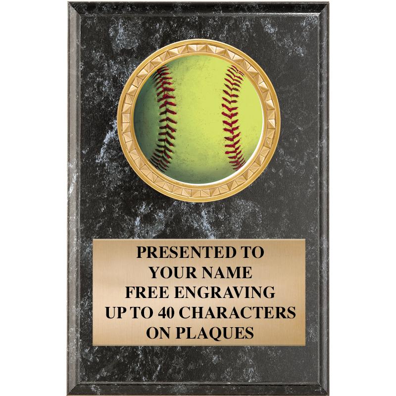 4" X 6" BLK MBL INSERT PLQ