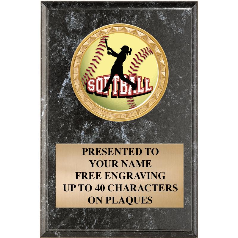 4" X 6" BLK MBL INSERT PLQ