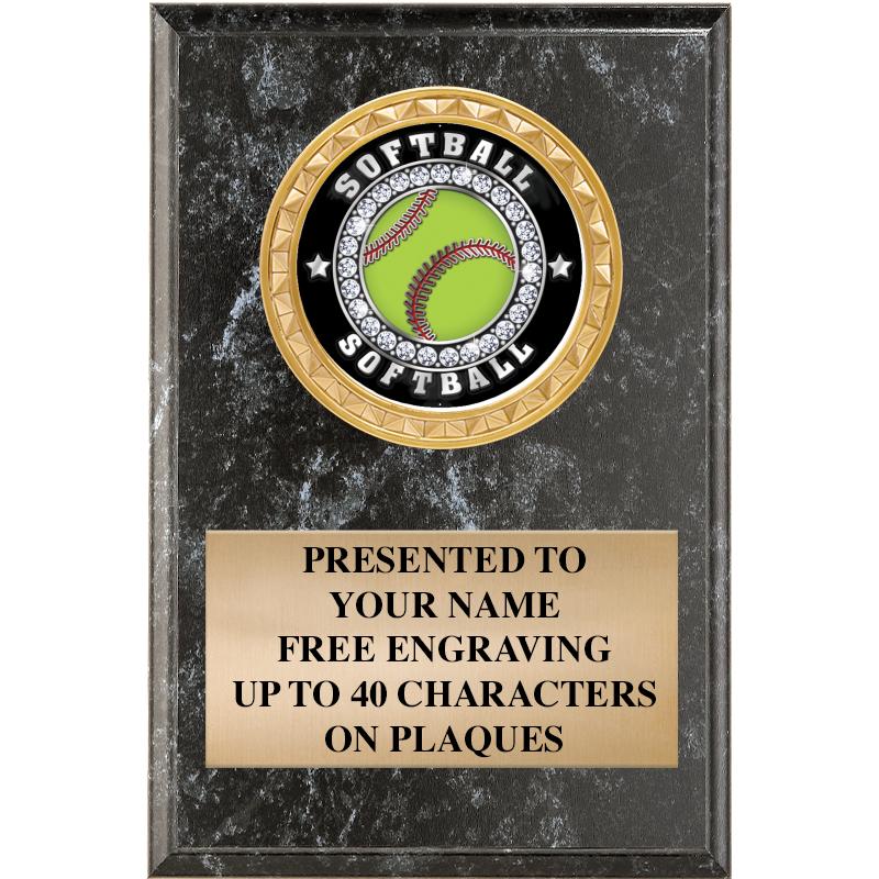 4" X 6" BLK MBL INSERT PLQ