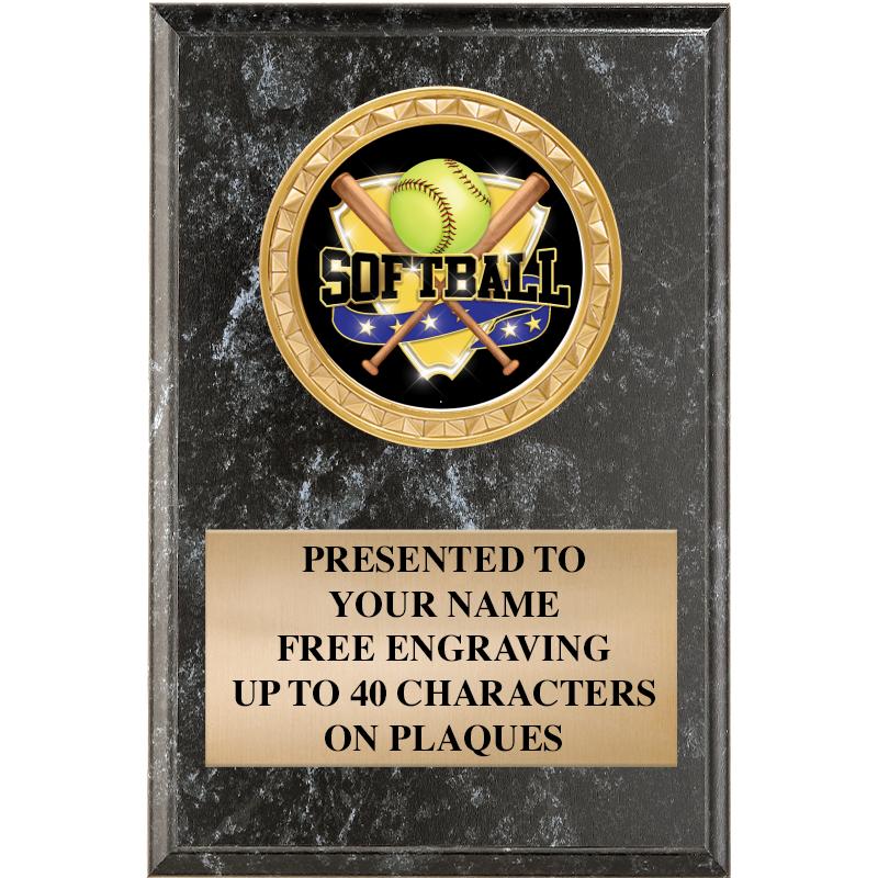 4" X 6" BLK MBL INSERT PLQ