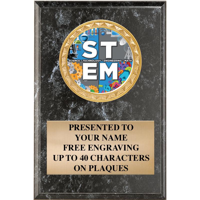 4" X 6" BLK MBL INSERT PLQ