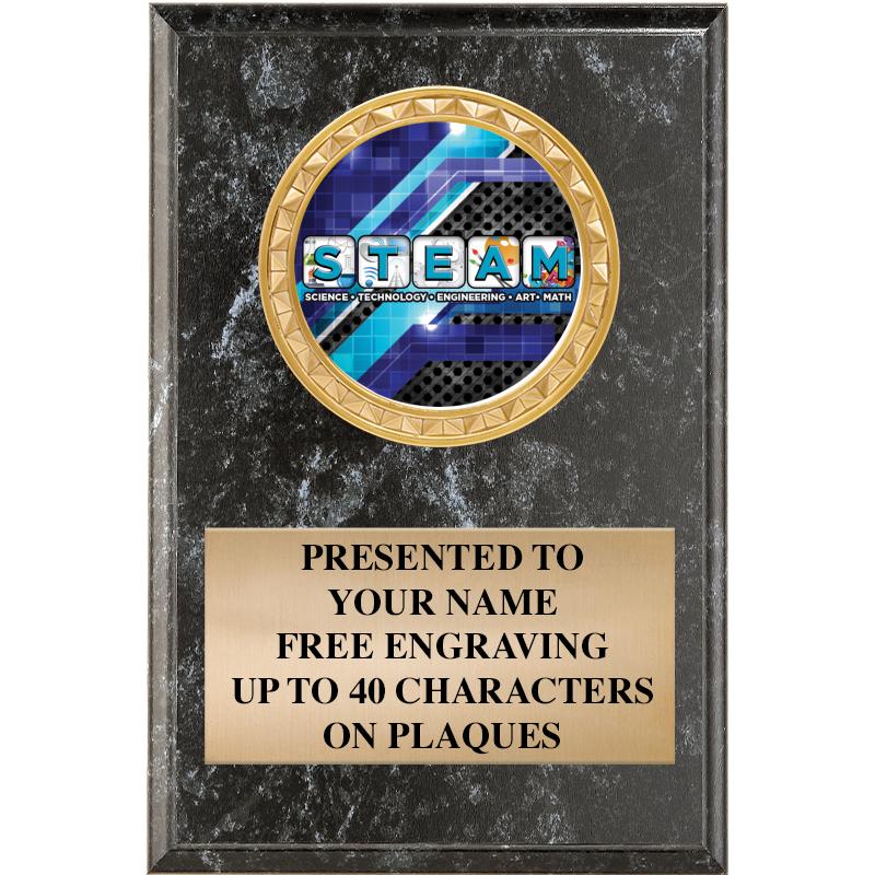 4" X 6" BLK MBL INSERT PLQ