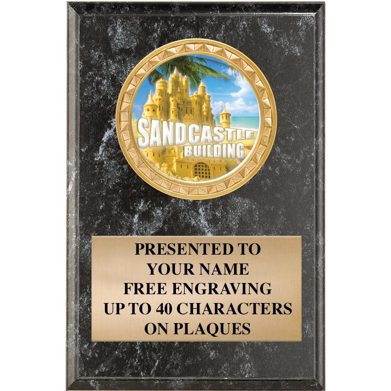 4" X 6" BLK MBL INSERT PLQ