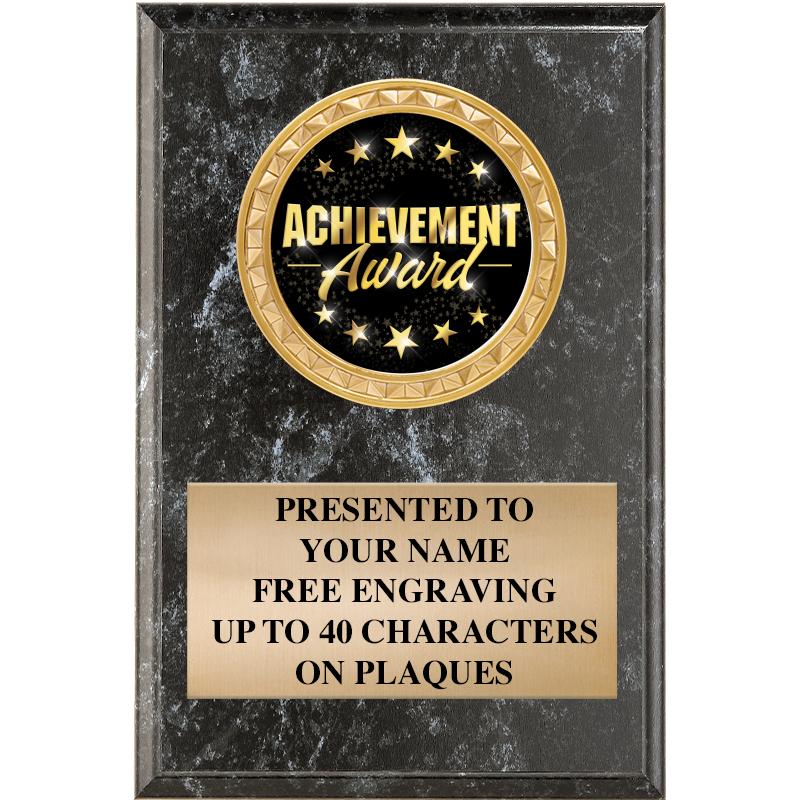 4" X 6" BLK MBL INSERT PLQ