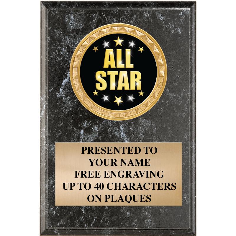 4" X 6" BLK MBL INSERT PLQ