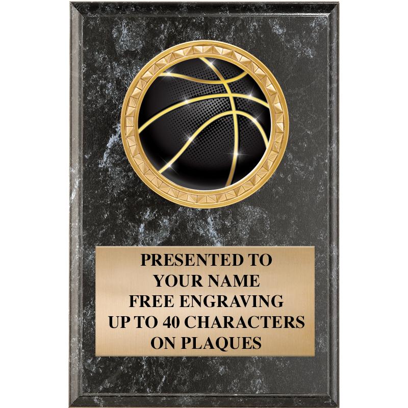 4" X 6" BLK MBL INSERT PLQ