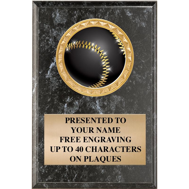 4" X 6" BLK MBL INSERT PLQ